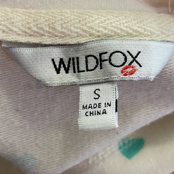 Wildfox Sommers Sweatshirt Natural Multicolor Heart Motif 2000s Y2K - Picture 6 of 7